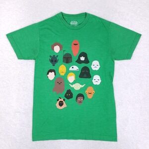 Star Wars Minimalist Character Portraits Green Heather Graphic T-Shirt Small